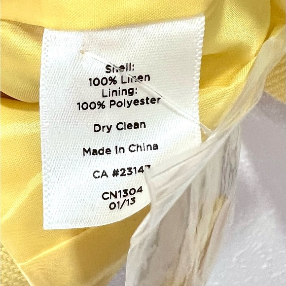 Talbots Sunny Yellow classic button-up 100%linen Jacket 6P - Picture 6 of 8